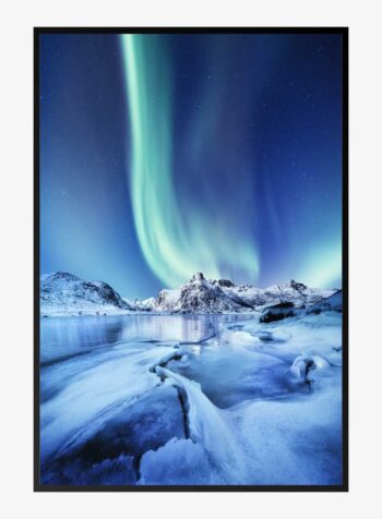 Aurora's Frozen Peaks Print