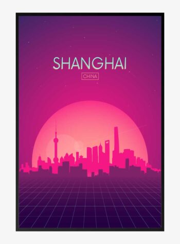 Futuristic Dusk Over Shanghai Print