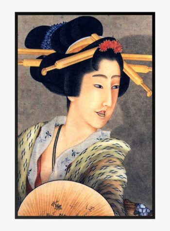Katsushika Hokusai - Woman Holding a Fan Print