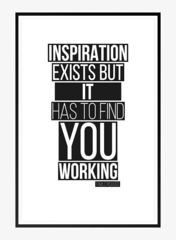 Muse's Epiphany in Monochrome Print