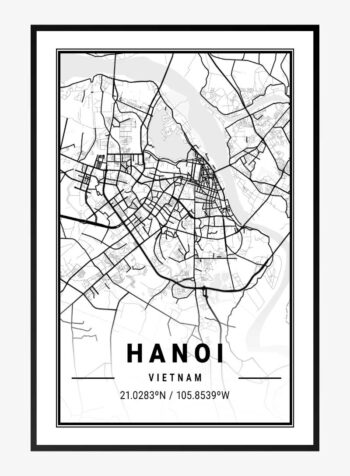 Map of Hanoi, Vietnam Print