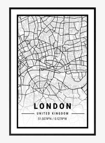 Map of London, United Kingdom Print