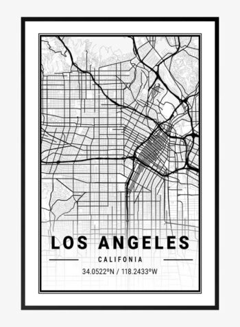 Map of Los Angeles, United States Print