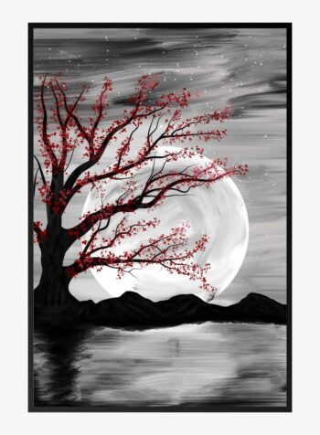 Moonlit Sakura Whisper Print