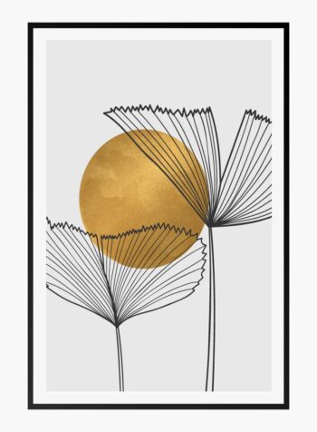 ภาพพิมพ์สีทองอร่ามท่ามกลางดอกแดนดิไลออน