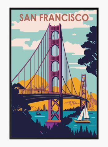 Golden Gate's Sunset Embrace Print