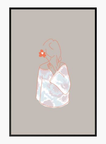 Contemplative Floral Aura Print